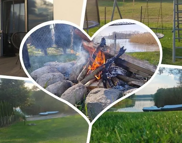 Ostoja I Nad Jeziorem Z Kominkiem I Lodka